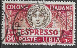 LIBIA - 1921 - ESPRESSO - CENT. 60 - USATO (YVERT 5 - MICHEL 38 - SS EXP 7) - Libya