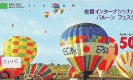 Telecarte JAPON * (2145) BALLON * MONTGOLFIERE - Hot Air Balloon * Aerostato * Heißluft PHONECARD JAPAN - - Sport