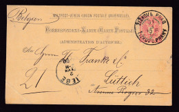 874/40 - ARMURERIE LIEGEOISE - Entier Postal Autriche PRAG 1890 Vers Franke § Co - Ex Patronenfabrik Sellier - Fabriken Und Industrien