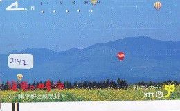 Telecarte JAPON * (2147) BALLON * MONTGOLFIERE - Hot Air Balloon * Aerostato * Heißluft PHONECARD JAPAN - - Deportes