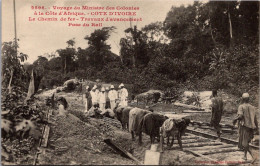 S16185 Cpa Afrique - Dahomey - Le Chemin De Fer Travaux D'avancement Pose Du Rail - Dahome