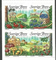 Sweden Schweden Suède 2004 Forest Nature Mushrooms Berries Butterflies Set Of 4 Stamps MNH - Ungebraucht