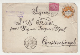 Egypt Old Overprinted Postal Stationery Letter Cover Posted 1892 Alexandrie To Constantinopel B240401 - 1866-1914 Khedivate Of Egypt