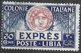 LIBIA - 1921 - ESPRESSO - CENT. 30 - USATO (YVERT 3 - MICHEL 36 - SS EXP 3) - Libya