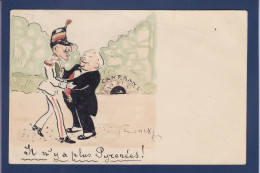 CPA Bursky Stanislas Satirique Caricature Dessin Original Fait Main Par Bursky Circulé Doumergue Espagne Alphonse XIII - Other & Unclassified