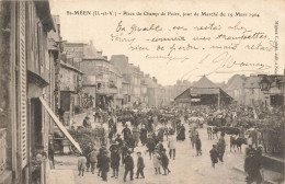 St Méen * Place Du Champ De Foire , Jour De Marché Du 19 Mars 1904 * Foire Marchands Halles - Other & Unclassified