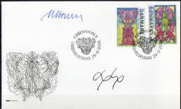 Martin Mörck. Denmark 2006.  NORDEN. Michel 1431 - 1432 FDC. Signed. - Cartas & Documentos