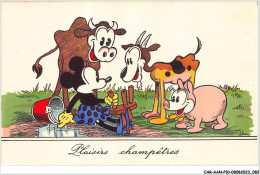 CAR-AANP10-DISNEY-0919 - MICKEY MOUSE - Minnie - La Vache - Le Bouc Et Le Cochon - Disneyland