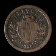  Suisse / Switzerland, , 2 Rappen, 1850, , Bronze, TB+ (VF),
KM#4.1 - Altri & Non Classificati