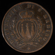 San Marin / San Marino, , 5 Centesimi, 1869, Milan, Cuivre (Copper), TB+ (VF),
KM#1 - San Marino