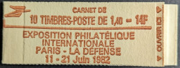 2102 C5a Conf. 6 Gomme Mate Tropical Carnet Sabine 1.40F Rouge - Modern : 1959-...