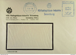 DDR: Brief Mit AFS Deutsche Post =020= SONNEBERG (THÜR) 16.6.56 "VEB Radiogehäuse-Industrie Sonneberg" - Maschinenstempel (EMA)