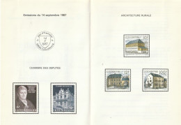 LUXEMBOURG  - Emission Du 14.09.1987 - 2 Enveloppes Jour D'émission  + 5 Timbres Neufs - Otros & Sin Clasificación