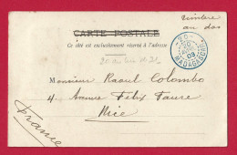 !!! MADAGASCAR, CARTE POSTALE DE DIEGO-SUAREZ POUR NICE DE 1903 - Lettres & Documents