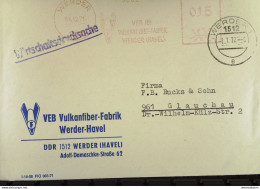 DDR: Brief Mit AFS Deutsche Post =015= WERDER (HAVEL) 31.12.71 "VEB (B) Vulkanfiber-Fabrik Werder (Havel)" Zusätzl. Stpl - Franking Machines (EMA)