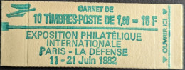 2155 C2 Conf. 7 Daté 6/ 3.9.81 Carnet Fermé Sabine 1.60F Rouge - Moderne : 1959-...