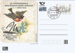 CDV A 205 Czech Republic München Stamp Trade 2015 Sing Bird Flower Coach On Charles Bridge - Postkaarten