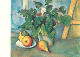 Art - Peinture - Paul Cézanne - Pot Of Flowers And Pears - CPM - Voir Scans Recto-Verso - Malerei & Gemälde