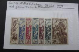 COLONIES GUINEE N°140 à 146 NEUF** GOMME TROPICALE COTE 21,25 EUROS VOIR SCANS - Unused Stamps