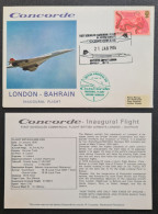 Concorde,  Vol LONDON- BAHRAIN Le 21/1/1976. - Concorde