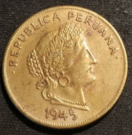 Pas Courant - PEROU - PERU - 20 CENTAVOS 1945 - KM 221.3 ( Chiffres, Lourde - Continous Legend ) - Perú