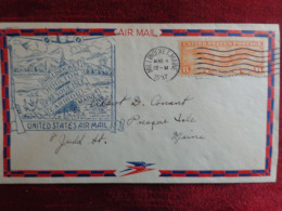 1937 - COVER - U.S.A., UNITED STATES AIR MAIL FLIGHT FROM MILLINOCKET, MAINE - Collections (sans Albums)