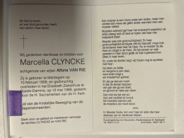 Devotie DP - Overlijden Marcella Clyncke Echtg Van Rie - Maldegem 1908 - Sijsele-Damme 1999 - Décès