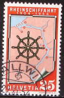 > SALE < Schweiz Suisse 1954: RHEIN-SCHIFFAHRT Zu 318 Mi 595 Yv 546 Mit Eck-Stempel BALLWIL 29.XI.54  (Zu CHF 7.00) - Used Stamps
