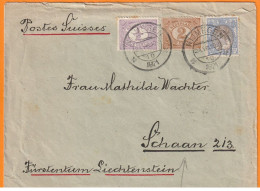 1921 - Enveloppe De Nijmegen, Pays Bas Vers SCHAAN, Liechtenstein - Via Postes Suisses - Affrt 20 Ct - Cad Arrivée - Brieven En Documenten