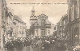 Moncontour * Rue Et église St Mathurin * Défilé Fête Religieuse * Coiffe Marché - Moncontour