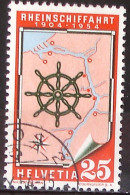 Schweiz Suisse 1954: RHEIN-SCHIFFAHRT Zu 318 Mi 595 Yv 546  Mit Eck-Stempel ...OS 2 ?.X.54 (Zu CHF 7.00) - Marittimi