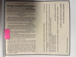 Devotie DP - Overlijden Jules Vandecasteele Wwe Lava En Echtg Dejonckheere - Torhout 1881 - Bissegem 1955 - Décès