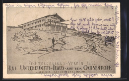 AK Unterkunftshaus Ochsenkopf, Gezeichnete Gesamtansicht  - Da Identificare