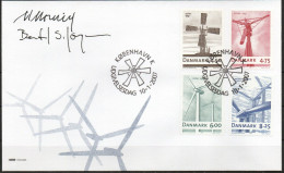 Martin Mörck. Denmark 2007.  Wind Turbines. Michel 1454 - 1457 FDC. Signed. - FDC