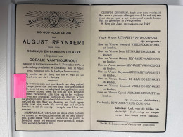 Devotie DP - Overlijden August Reynaert - Echtg Vanthournout - Ruddervoorde 1873 - Oostkamp 1951 - Décès