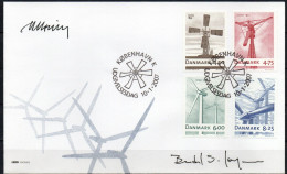 Martin Mörck. Denmark 2007.  Wind Turbines. Michel 1454 - 1457 FDC. Signed. - FDC