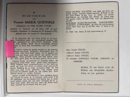 Devotie DP - Overlijden Maria Goethals Echtg Vincke - Oedelem 1897 - Beernem 1952 1952 - Décès