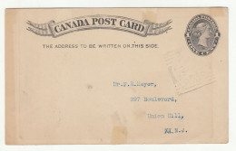 Canada Old QV Postal Stationery Postcard Posted 1894 B240401 - 1860-1899 Reign Of Victoria