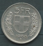 SUISSE Pièce De 5 FRANCS  ANNEE 1968  -  Pieb 24802 - 1/2 Franc