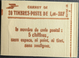 2102 C7 Conf. 8 Date 6/ 20.11.80 Carnet Fermé Sabine 1.40F Rouge - Moderne : 1959-...