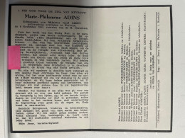 Devotie Devotion DP - Overlijden Marie Adins - Echtg Sadet - Overlden Te Kortrijk 1955, Geen Geboortedata - Décès