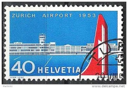 Schweiz Suisse 1953: Airport Kloten Zu 313 Mi 585 Yv 536 Mit Ort-ET-Stempel TURGI 29.VIII.53 (Zu CHF 15.00++) - Oblitérés