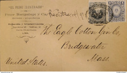 O) 1891 PERU, COAT OF ARMS 10c. COAT OF ARMS 1c. EL PERU ILUSTRADO. PETER BACIGALUPI. XF - Pérou