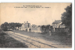 CPA 44 Tharon Plage Le Train Tramway à L'Abri Du Pécheur - Tharon-Plage