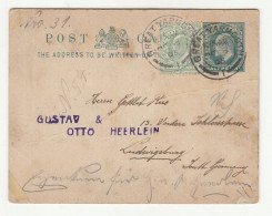 Great Britain Old KEVII Postal Stationery Postcard Posted 1905 Great Yarmouth To Germany B240401 - Entiers Postaux