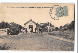 CPA 44 Tharon Plage La Gare Et Le Train Tramway - Tharon-Plage