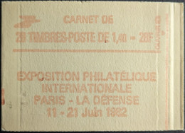 2102 C8 Conf. 8? Date Haute 6/ 6.4.80 Carnet Fermé Sabine 1.40F Rouge - Modernos : 1959-…