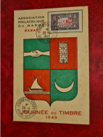 TIMBRE MAROC 1949 JOURNEE DU TIMBRE RABAT - Autres & Non Classés