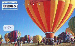 Telecarte JAPON * (2155) BALLON * MONTGOLFIERE - Hot Air Balloon * Aerostato * Heißluft PHONECARD JAPAN - - Sport