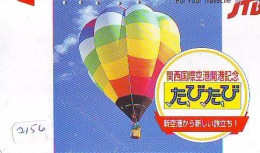 Telecarte JAPON * (2156) BALLON * MONTGOLFIERE - Hot Air Balloon * Aerostato * Heißluft PHONECARD JAPAN - - Sport